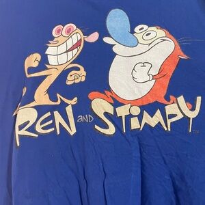Ren and Stimpy Blue Graphic T-Shirt